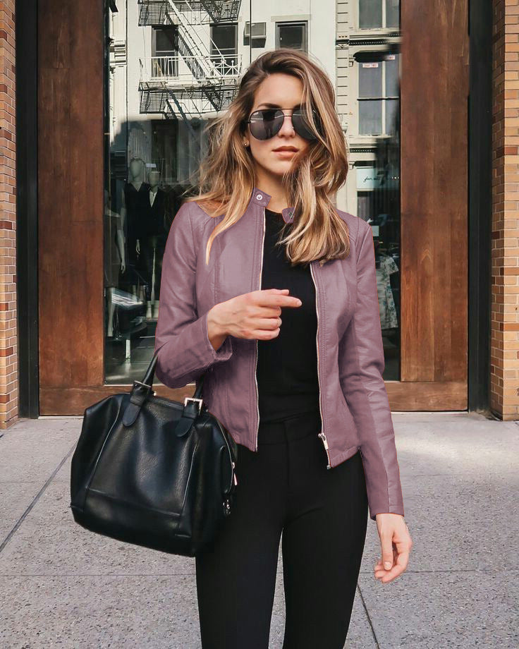 Bomber Jacket Women's Slim Fit with Zip Closure - Image 12