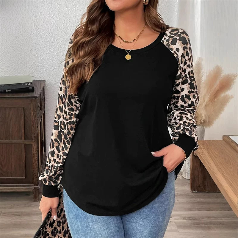 Leopard Print Sleeve T-Shirt for Women | E&W - 3 - Elenwear