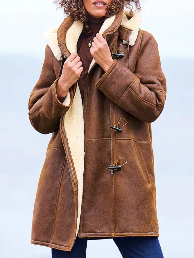 Hooded Coat Women's Relaxed Fit with Stylish Design | E&W - 1 - Elenwear