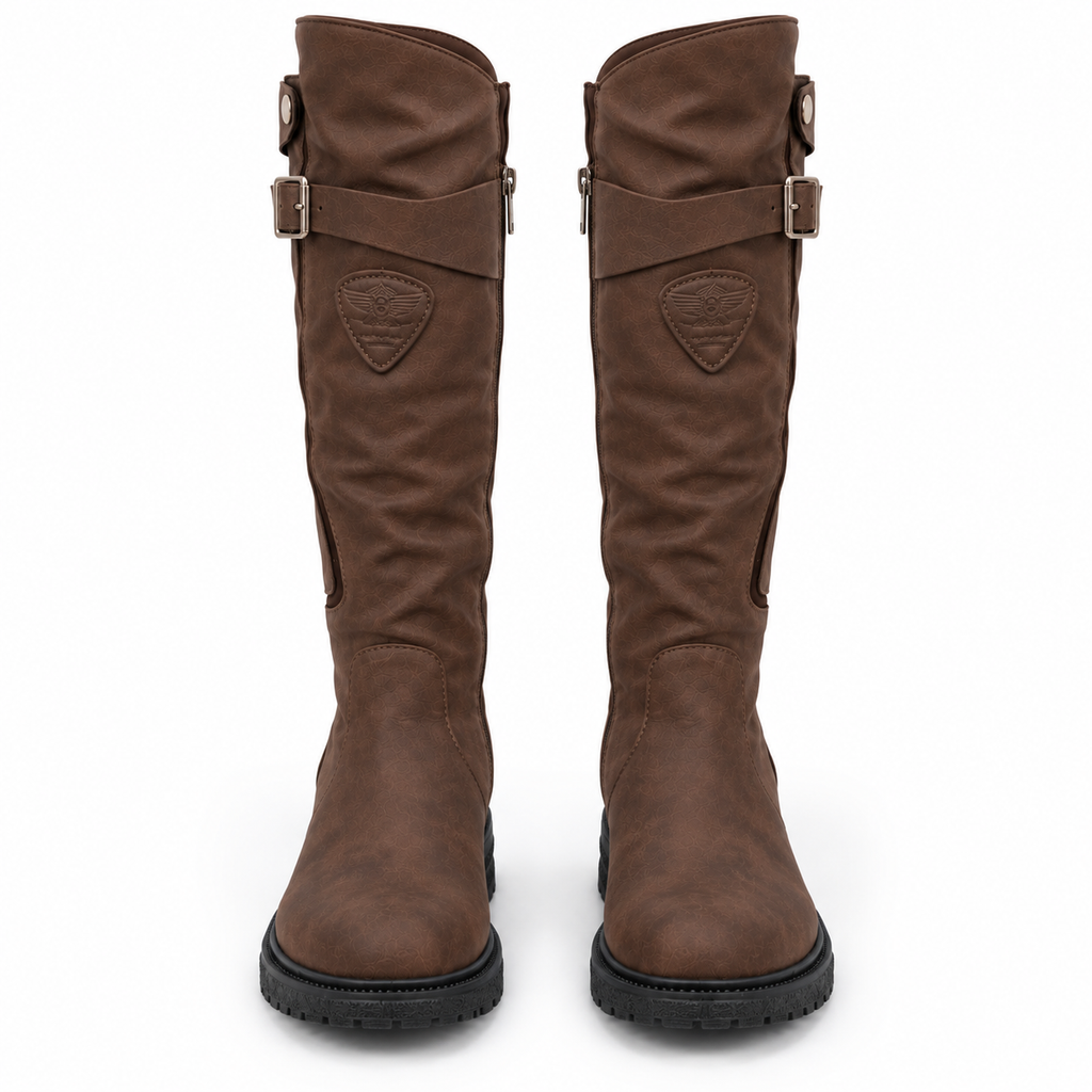 High Shaft Women's Boots with Zip and Buckle Detail | E&W - 5 - Elenwear