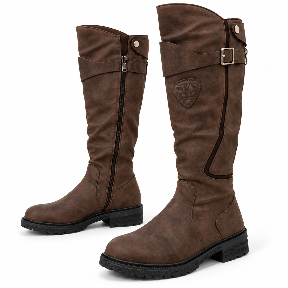 High Shaft Women's Boots with Zip and Buckle Detail | E&W - 6 - Elenwear