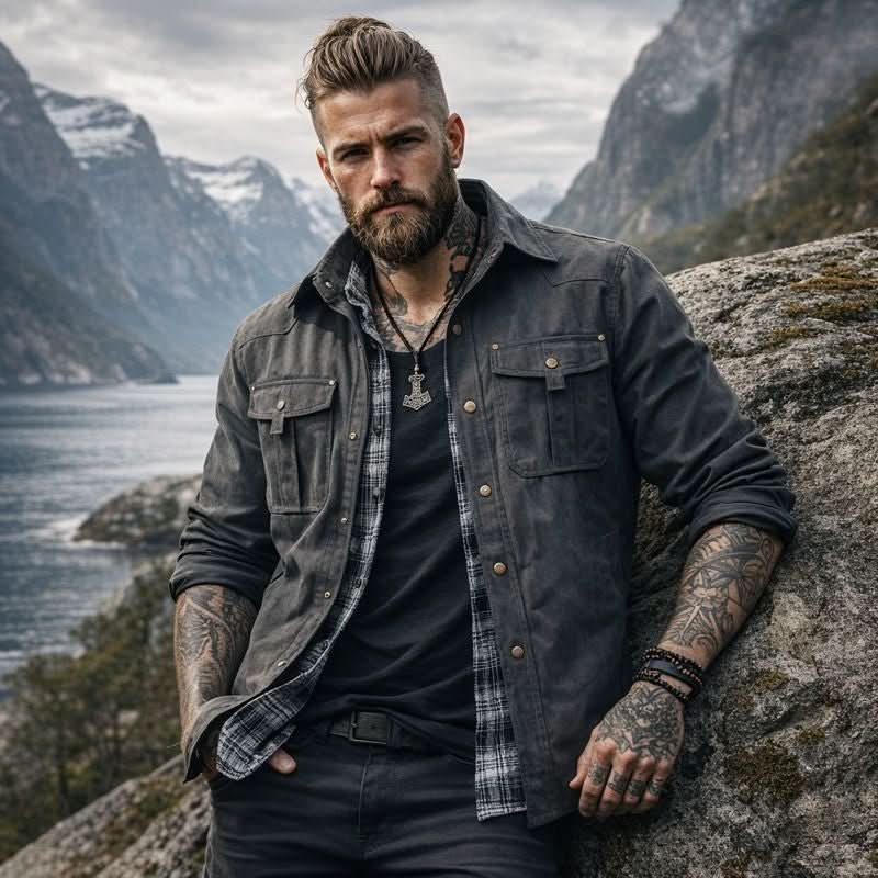 Classic Men's Jacket with Functional Pockets | E&W - 6 - Elenwear
