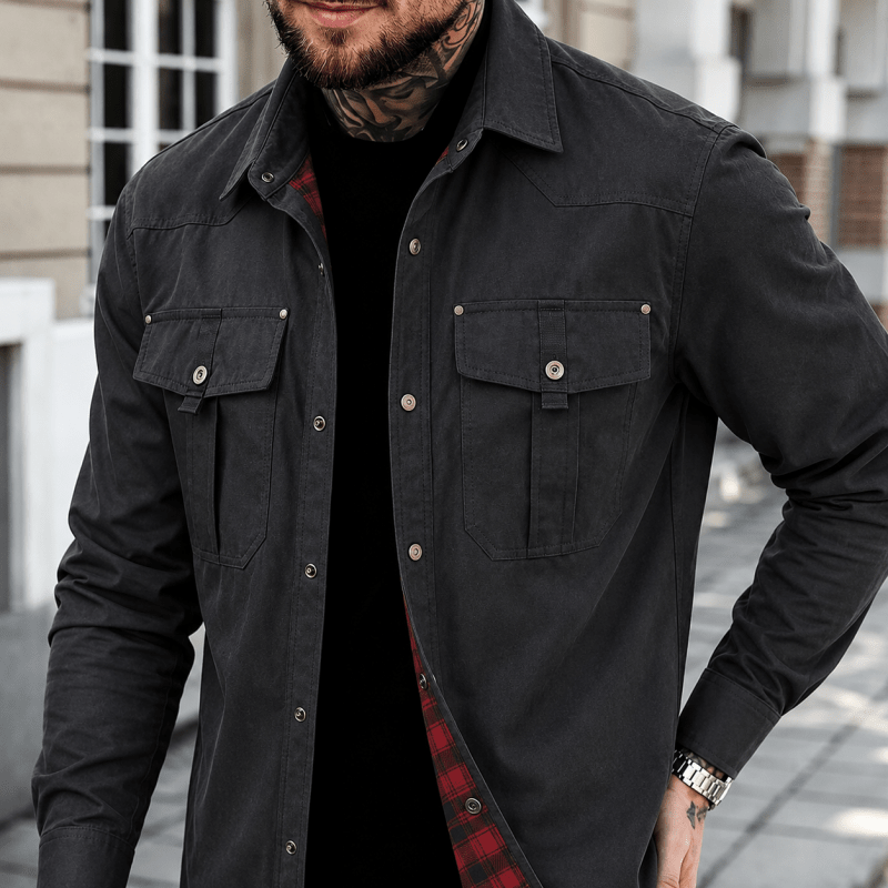Classic Men's Jacket with Functional Pockets | E&W - 14 - Elenwear