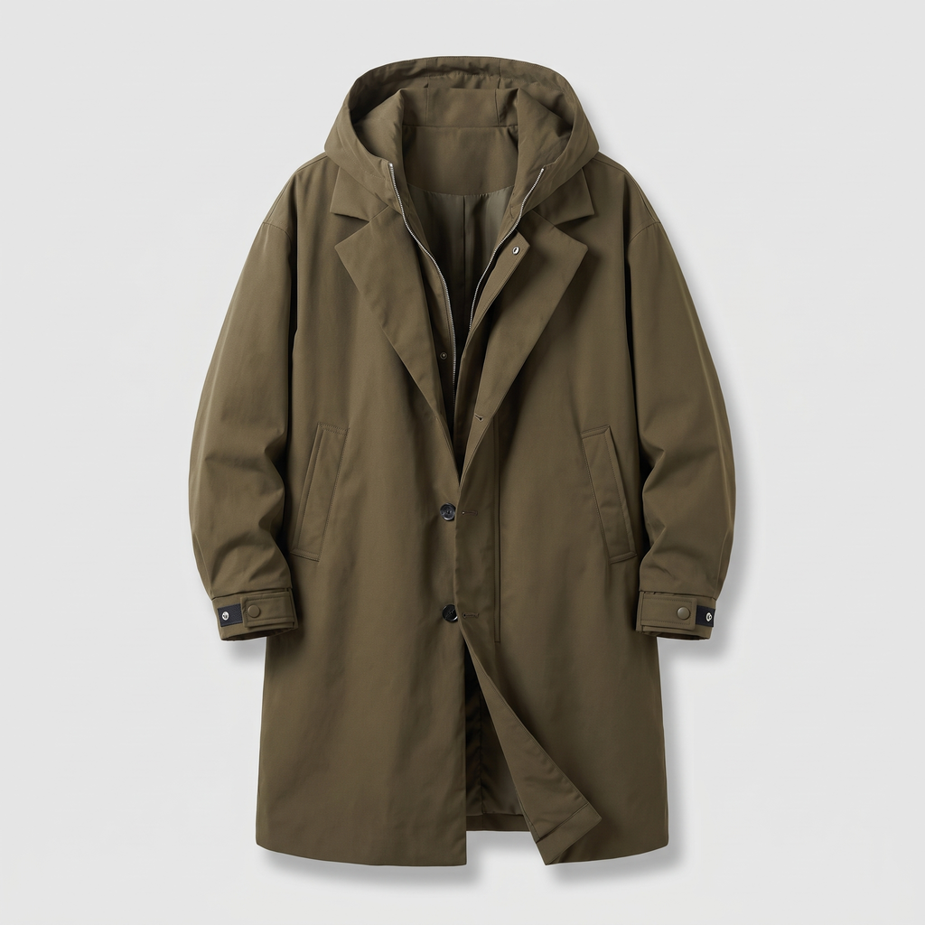 Hooded Coat for Men | Tailored Fit with Stylish Design | E&W - 2 - Elenwear