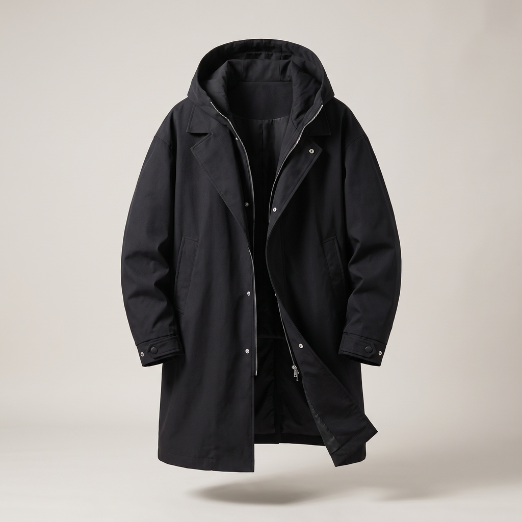 Hooded Coat for Men | Tailored Fit with Stylish Design | E&W - 3 - Elenwear