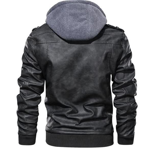 Men's Casual Jacket with Detachable Hood and Asymmetrical Zip | E&W - 6 - Elenwear