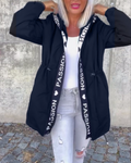 Hooded Women's Jacket with Adjustable Waist Tie | E&W - 9 - Elenwear