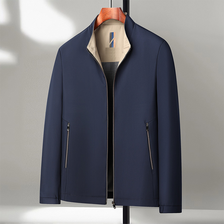 Men's Jacket with Stand Collar and Zip Front | E&W - 1 - Elenwear