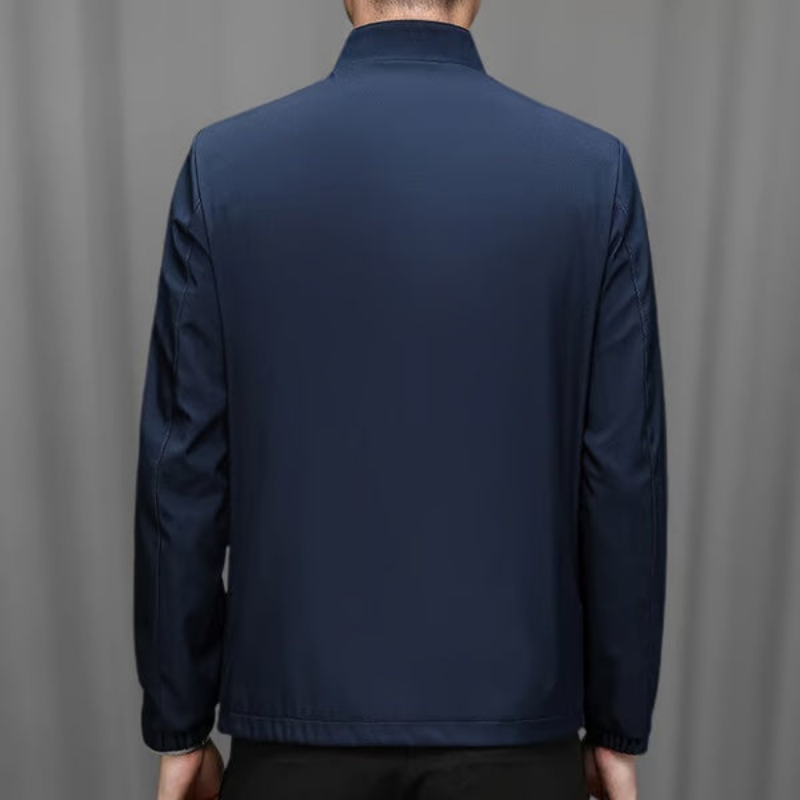 Men's Jacket with Stand Collar and Zip Front | E&W - 2 - Elenwear