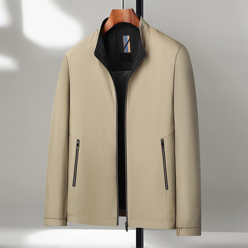Men's Jacket with Stand Collar and Zip Front | E&W - 6 - Elenwear