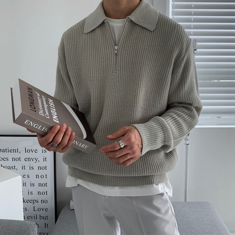 Zip-Up Pullover for Women | Relaxed Fit with Stand Collar | E&W - 1 - Elenwear