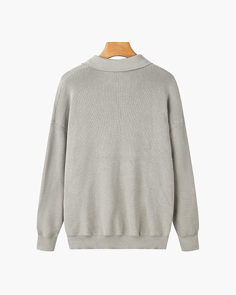 Zip-Up Pullover for Women | Relaxed Fit with Stand Collar | E&W - 3 - Elenwear