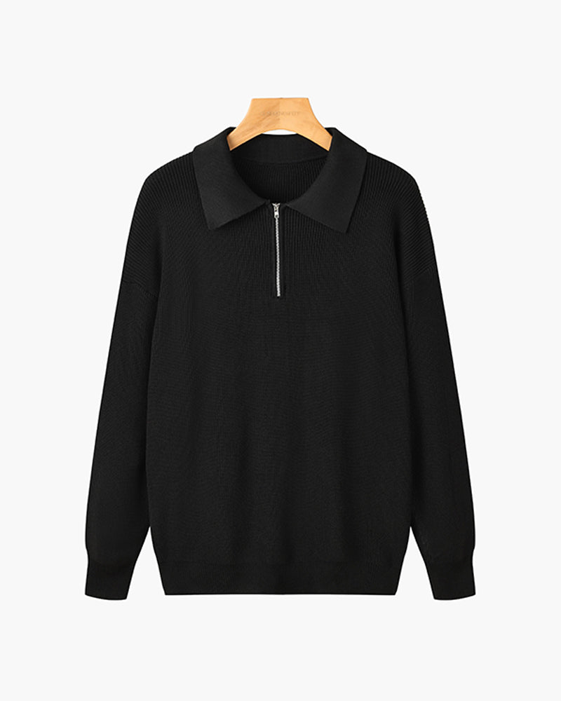 Zip-Up Pullover for Women | Relaxed Fit with Stand Collar | E&W - 9 - Elenwear