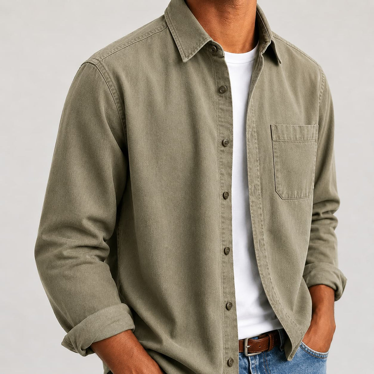 Men's Button-Down Shirt with Pocket | S&W - 1 - Stylewhipped