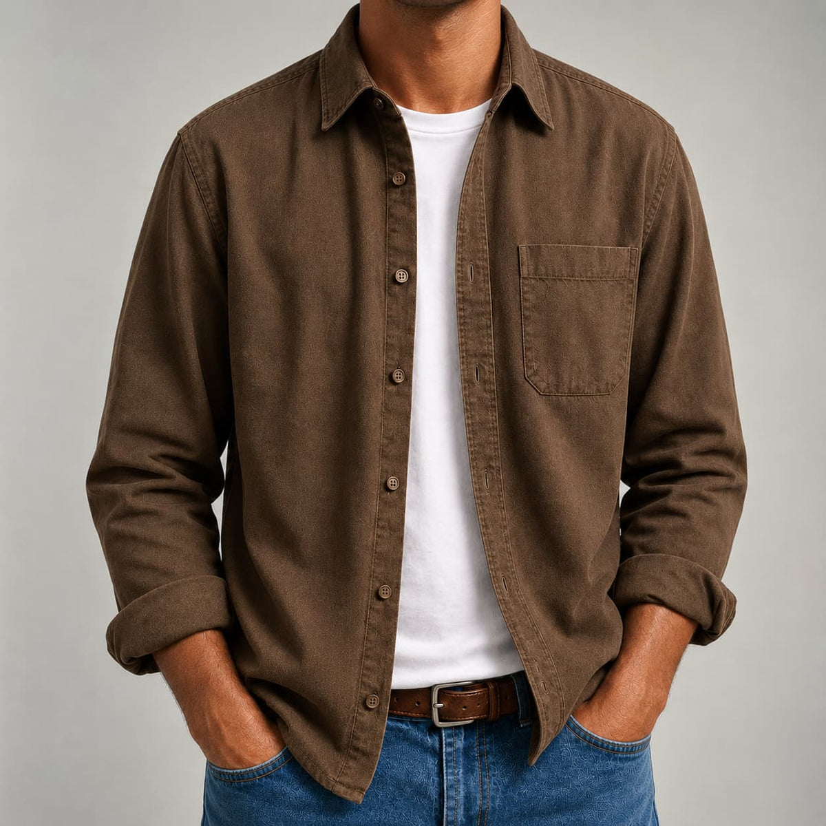 Men's Button-Down Shirt with Pocket | S&W - 4 - Stylewhipped