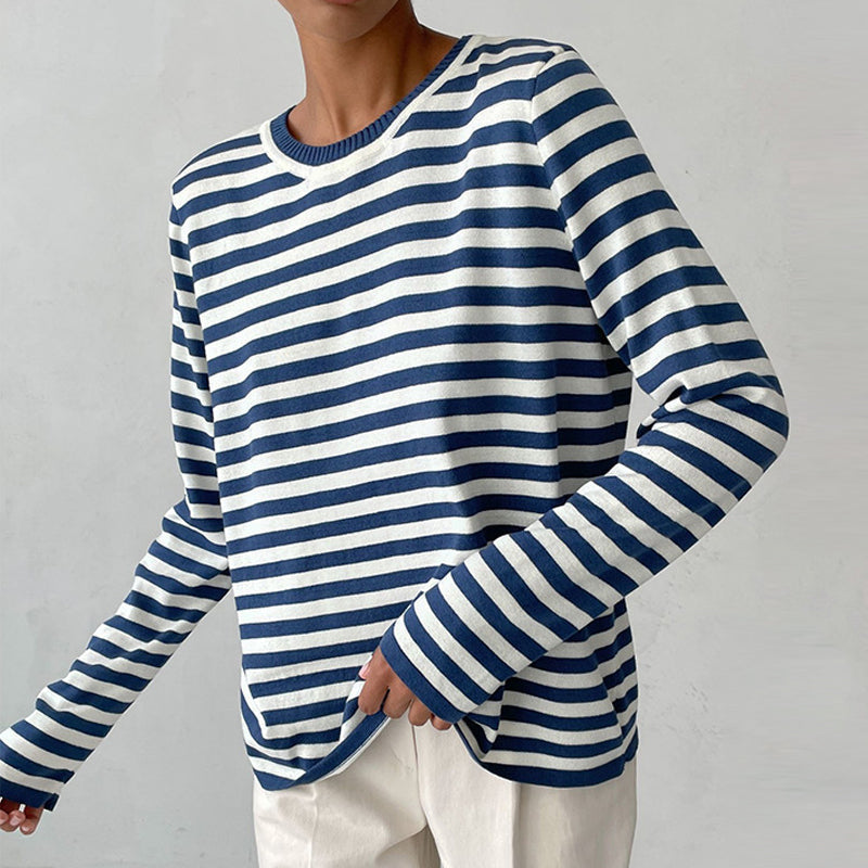Striped Pullover Women | Relaxed Fit with Long Sleeves | S&W - 1 - Stylewhipped
