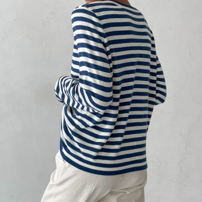 Striped Pullover Women | Relaxed Fit with Long Sleeves | S&W - 3 - Stylewhipped