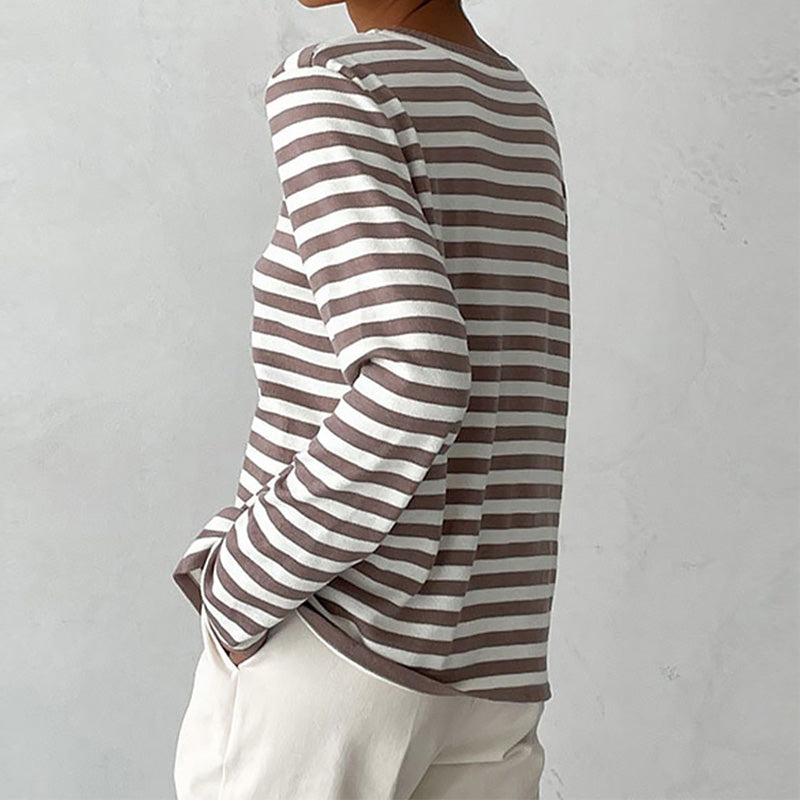 Striped Pullover Women | Relaxed Fit with Long Sleeves | S&W - 8 - Stylewhipped