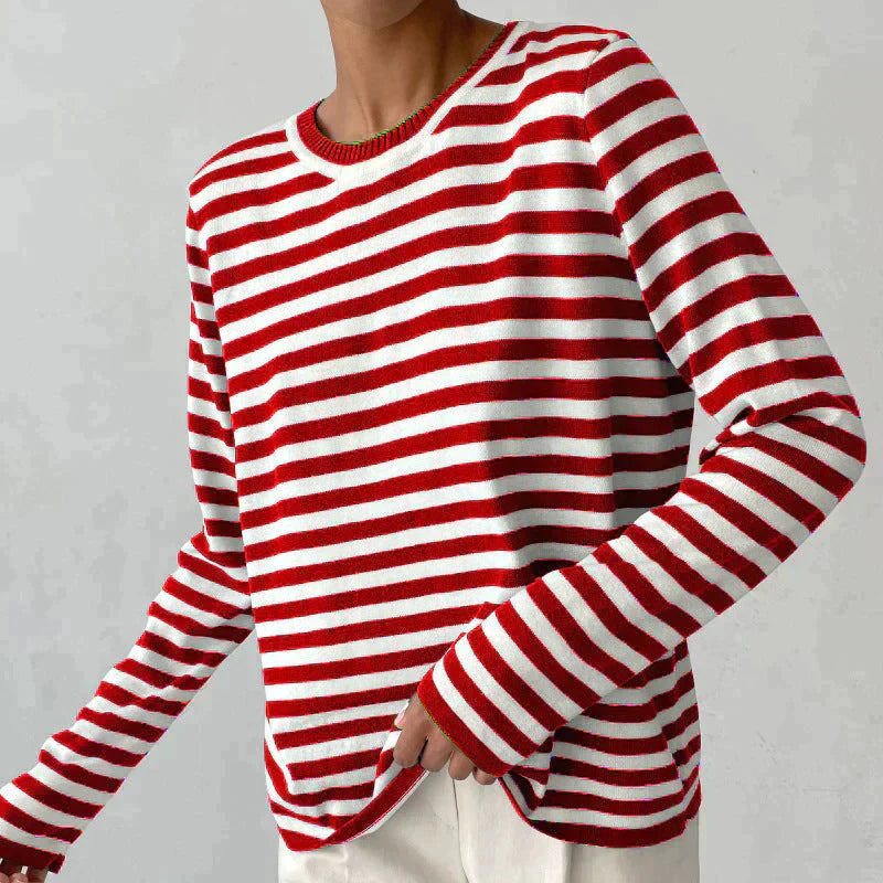 Striped Pullover Women | Relaxed Fit with Long Sleeves | S&W - 10 - Stylewhipped