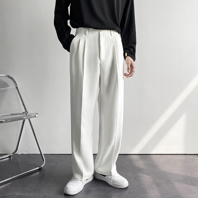 Tailored Trousers Women's Straight Fit with Pleats | S&W - 10 - Stylewhipped