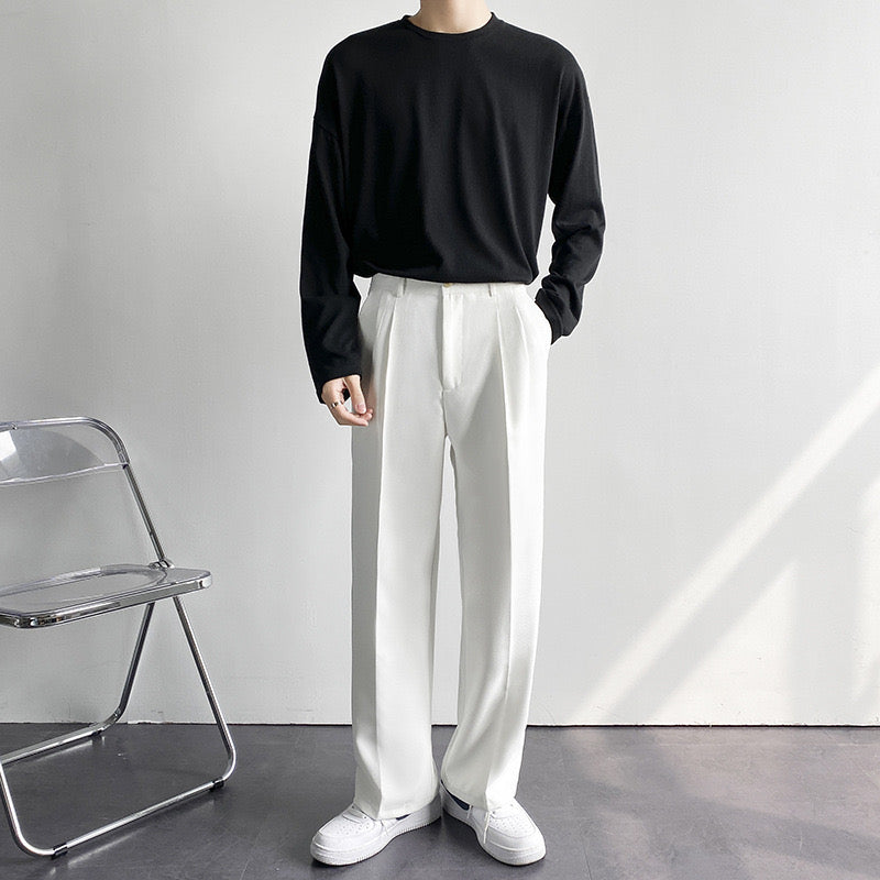 Tailored Trousers Women's Straight Fit with Pleats | S&W - 12 - Stylewhipped