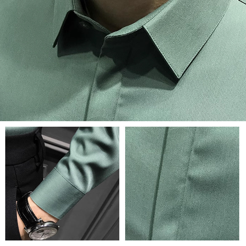 Men's Tailored Fit Button-Down Shirt | Smart Collar & Long Sleeves | S&W - 3 - Stylewhipped