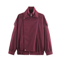 Women's Oversized Jacket with Tie Waist and High Collar | S&W - 4 - Stylewhipped