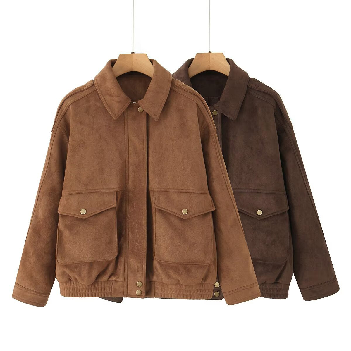 Biker Style Women's Jacket with Flap Pockets and Relaxed Fit | S&W - 4 - Stylewhipped