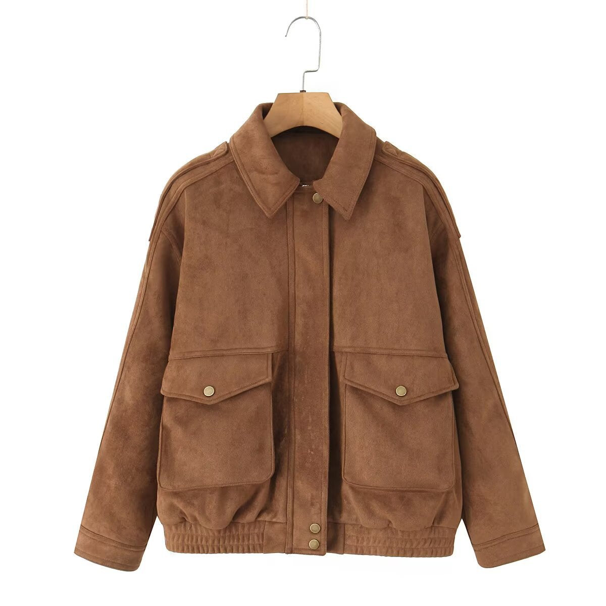 Biker Style Women's Jacket with Flap Pockets and Relaxed Fit | S&W - 6 - Stylewhipped
