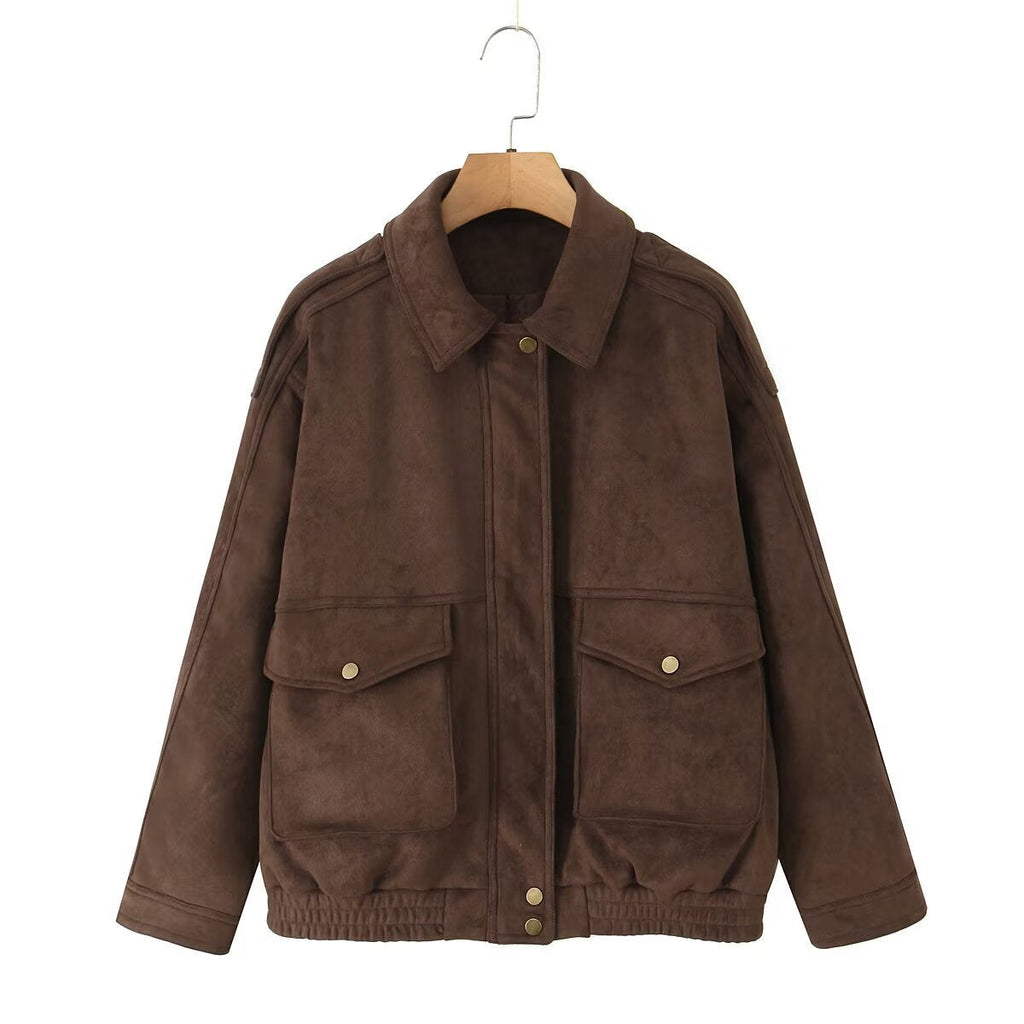 Biker Style Women's Jacket with Flap Pockets and Relaxed Fit | S&W - 7 - Stylewhipped