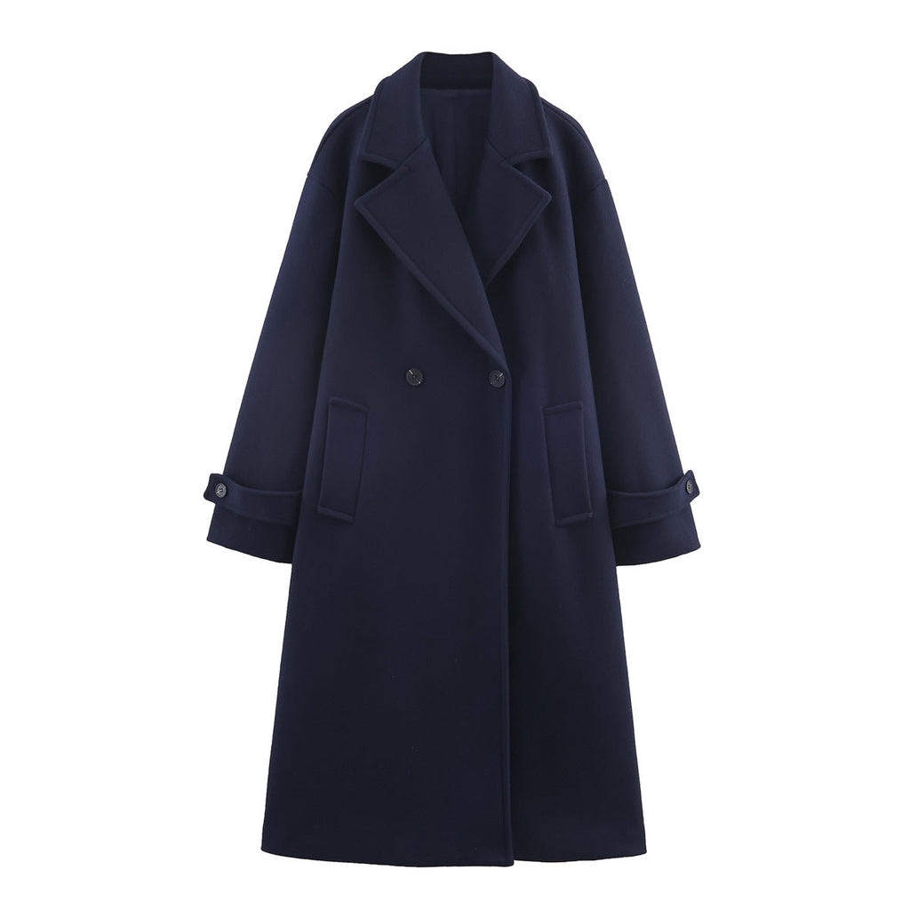 Double-Breasted Oversized Coat for Women | Elegant Wide Lapels | S&W - 3 - Stylewhipped