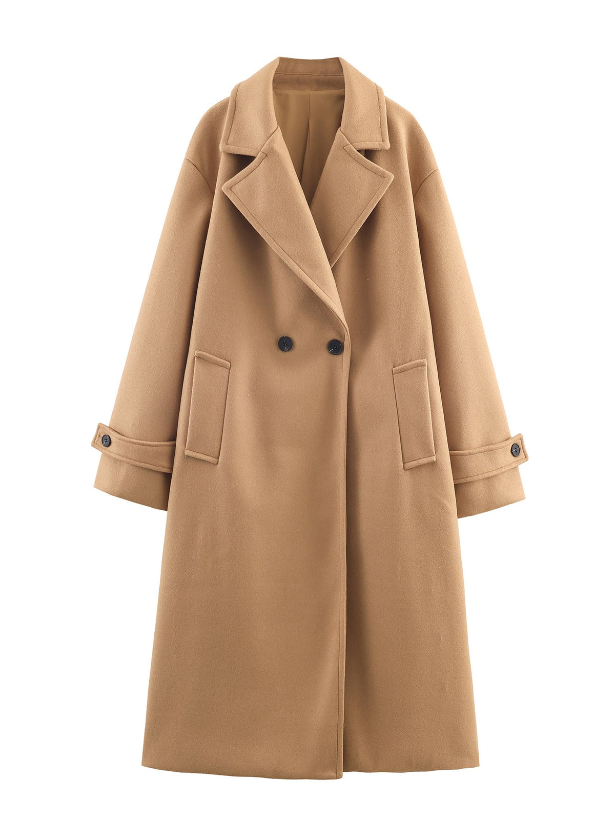 Double-Breasted Oversized Coat for Women | Elegant Wide Lapels | S&W - 5 - Stylewhipped