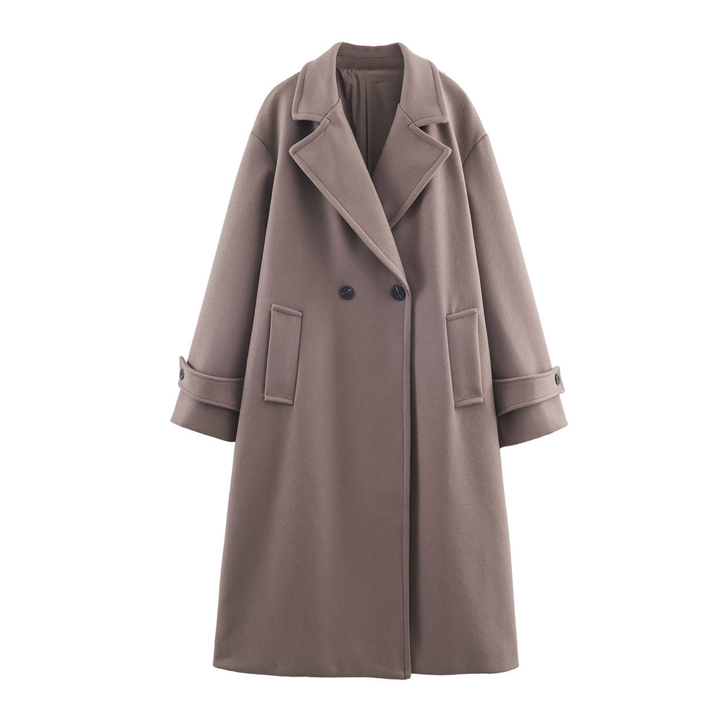 Double-Breasted Oversized Coat for Women | Elegant Wide Lapels | S&W - 6 - Stylewhipped