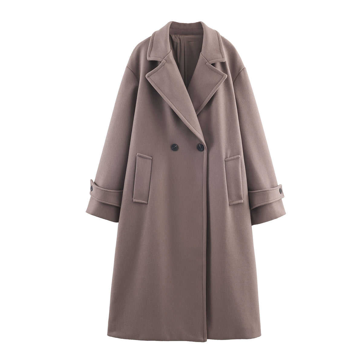 Double-Breasted Oversized Coat for Women | Elegant Wide Lapels | S&W - 6 - Stylewhipped