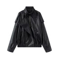 Biker Jacket Women's Oversized Fit with Asymmetrical Design | S&W - 5 - Stylewhipped