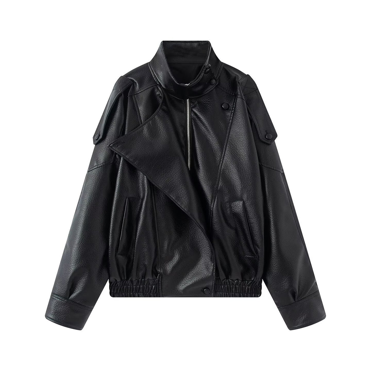 Biker Jacket Women's Oversized Fit with Asymmetrical Design | S&W - 5 - Stylewhipped