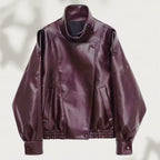 Biker Jacket Women's Oversized Fit with Asymmetrical Design | S&W - 7 - Stylewhipped