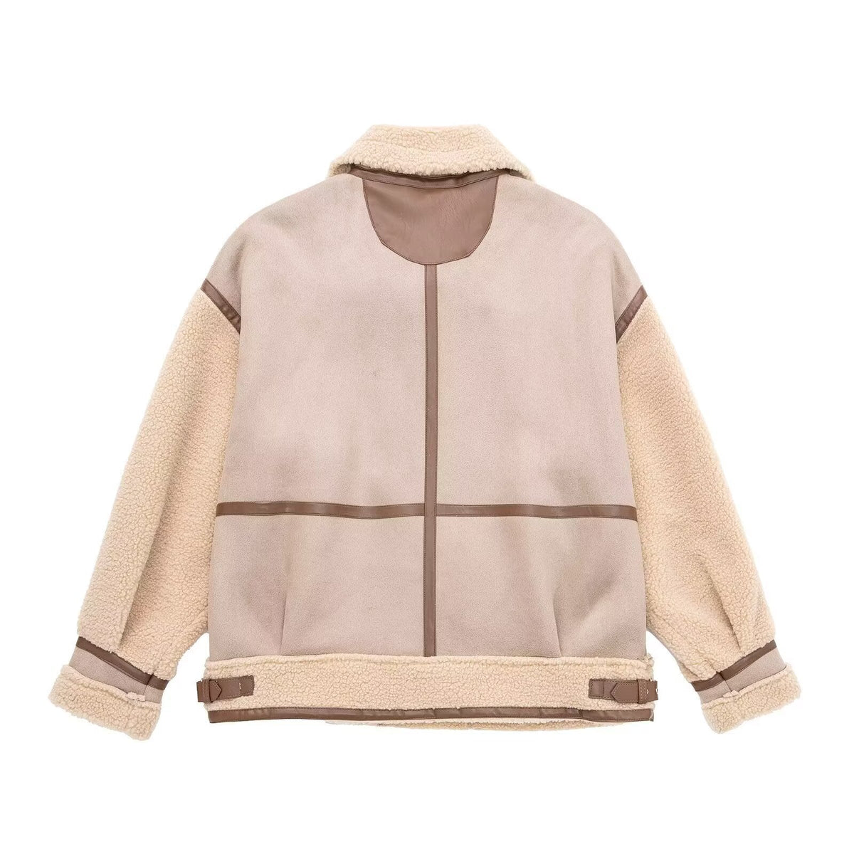 Ladies' Oversized Aviator Jacket with Contrast Panels | S&W - 3 - Stylewhipped