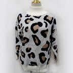Oversized Women's Sweater with High Roll Neck and Leopard Print | S&W - 6 - Stylewhipped