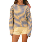 Striped Pullover Jumper Women's Relaxed Fit with Wide Cut | S&W - 5 - Stylewhipped