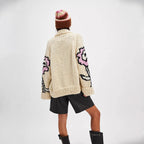 Floral Cardigan for Women | Oversized Shape with Unique Button Detail | S&W - 3 - Stylewhipped