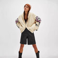 Floral Cardigan for Women | Oversized Shape with Unique Button Detail | S&W - 6 - Stylewhipped