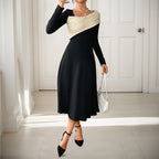 Midi Dress Women with Asymmetric One-Shoulder Design and Long Sleeves | S&W - 2 - Stylewhipped