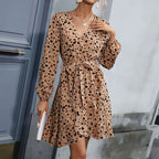 Wrap Dress Women's V-Neck with Tie Waist & Flared Skirt | S&W - 2 - Stylewhipped