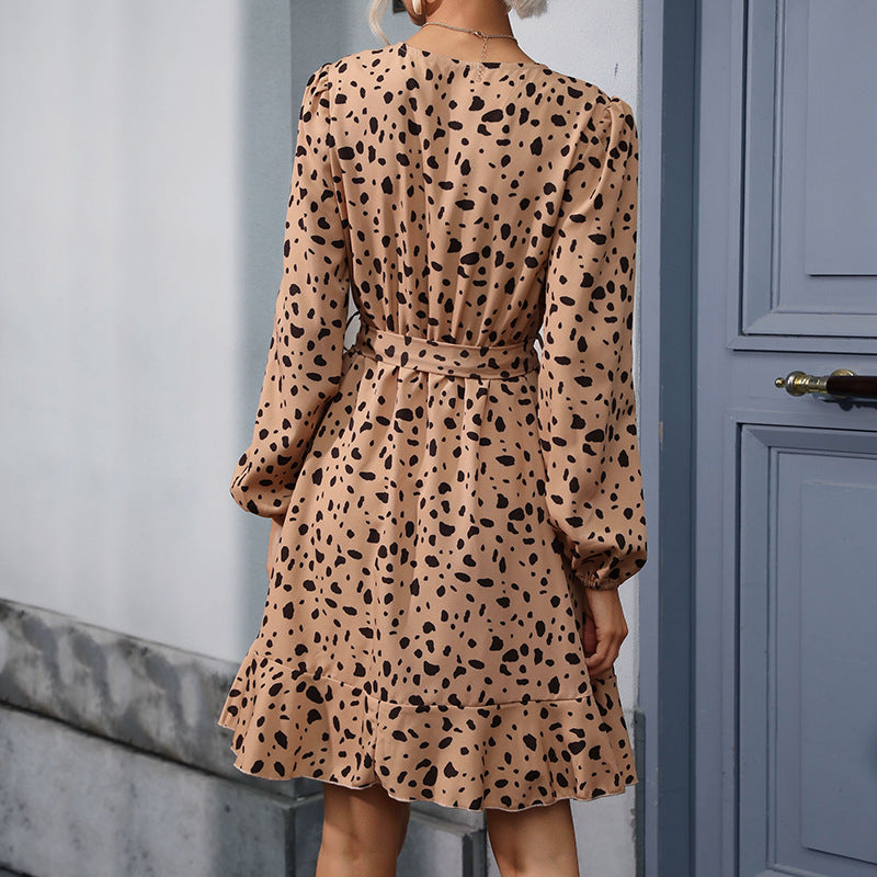 Wrap Dress Women's V-Neck with Tie Waist & Flared Skirt | S&W - 4 - Stylewhipped