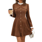 Shirt Dress Women's A-Line with Long Sleeves and Button Detail | S&W - 5 - Stylewhipped