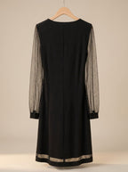 V-Neck Women's Dress with Sheer Sleeves and Flattering Fit | S&W - 5 - Stylewhipped