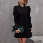 Shift Dress Women's Puff Sleeve Cut | Flattering Silhouette | S&W - 4 - Stylewhipped