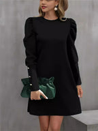 Shift Dress Women's Puff Sleeve Cut | Flattering Silhouette | S&W - 6 - Stylewhipped