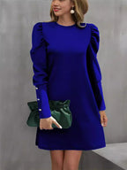 Shift Dress Women's Puff Sleeve Cut | Flattering Silhouette | S&W - 7 - Stylewhipped